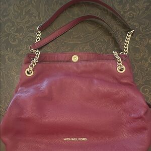 Michael Kors Plum Leather Shoulder Bag